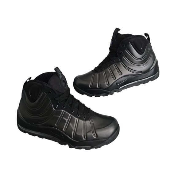 Nike Air Bakin Posite Shoes Mens Size 10 Triple Black Sneaker Boot 618056 001 main image 8